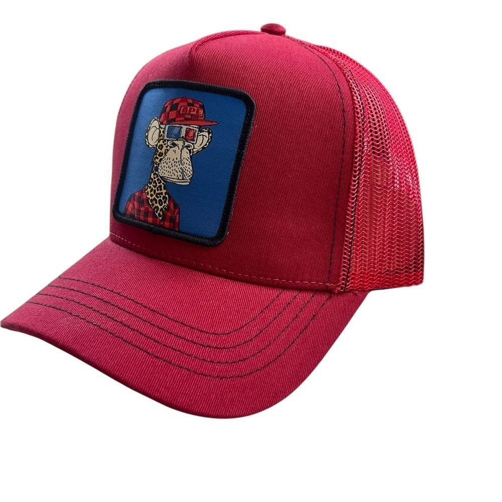 Bored Of Directors Red Ape Trucker Hat NWT | Snapback Graphic Cap - Picture 4 of 5